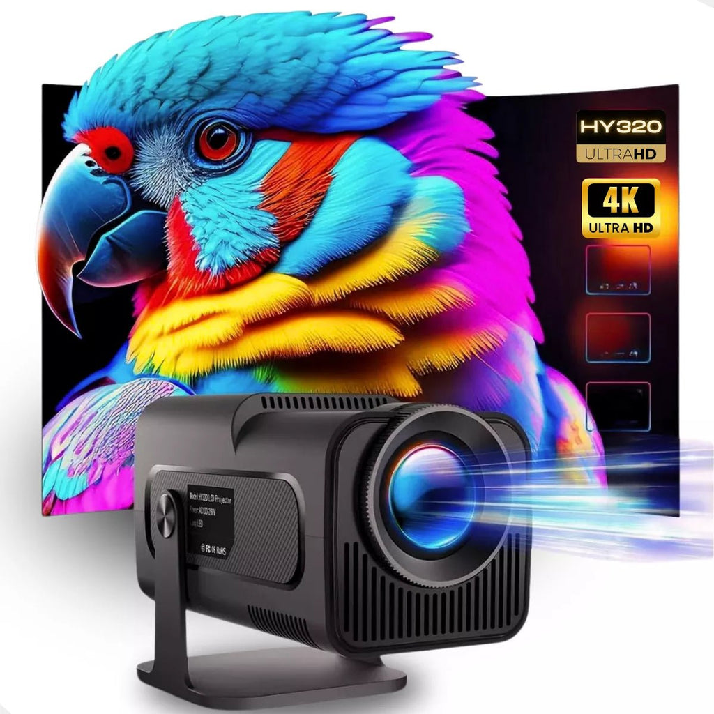HY320 Projector with Android 13, WiFi 6 and 4K Support - Home Cinema Experience